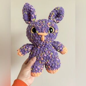 Crochet Candy themed purple and orange Bunny